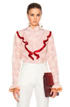 Stella Mccartney Swan Print Shirt In Pink,abstract