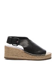 Rag & Bone Leather Sienna Espadrille Wedges In Black