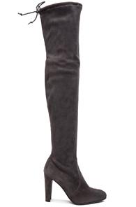 Stuart Weitzman Highland Suede Boots In Gray