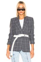 Acne Studios Jana Check Suit Jacket In Blue,plaid