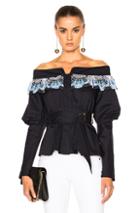 Peter Pilotto Cotton Lace Belted Top In Blue