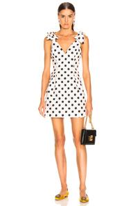Zimmermann Corsage Tie Dress In Polka Dots,white