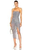 Veronica Beard Strapless Ruched Dress In Blue,floral