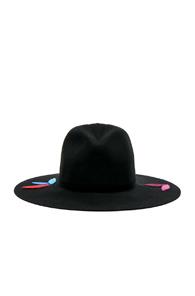 Sensi Studio Classic Long Brim Patches Hat In Black
