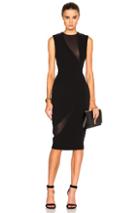 Victoria Beckham Double Crepe & Georgette Fitted Dress In Black