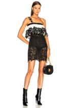 Fausto Puglisi Lace Ruffle Dress With Belt Strap In Black