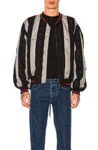 Y Project Striped Bomber Jacket In Black,gray,stripes