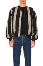 Y Project Striped Bomber Jacket In Black,gray,stripes