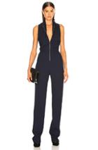 Roland Mouret Alchiba Viscose Twill Jumpsuit In Blue