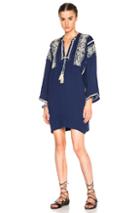 Isabel Marant Etoile Vinny Ethnic Embroidery Dress In Blue