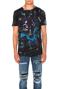 Amiri Shotgun Wolf Tee In Blue,ombre & Tie Dye