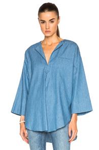 Nomia Oversized Tunic Top In Blue