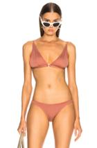 Fleur Du Mal Built Up Triangle Bikini Top In Brown