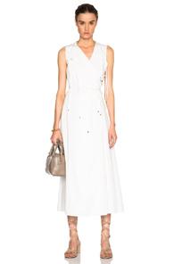 Rosetta Getty Cotton Poplin Tie Front Wrap Dress In White