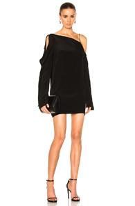 Dion Lee Axis Silk Dress In Black