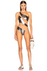 Norma Kamali For Fwrd Snake Mesh Mio In Metallic