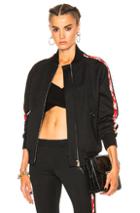Alexander Mcqueen Track Bomber In Black,floral