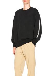 Yeezy Season 4 Boxy Crewneck Sweatshirt In Black