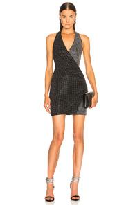 Balmain Crystal Embellished Halter Mini Dress In Black