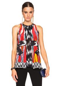 Altuzarra Hummingbird Top In Red,black,abstract