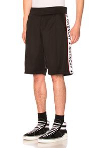 Givenchy Tape Logo Shorts In Black