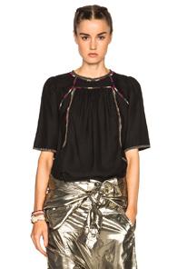 Isabel Marant Clairy Light Silk Bourette Blouse In Black