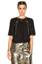 Isabel Marant Clairy Light Silk Bourette Blouse In Black