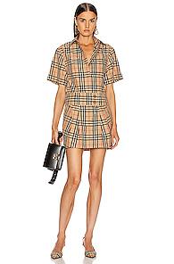 Burberry Jayniie Dress In Neutral,plaid