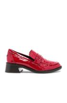 Sies Marjan Croc Embossed Adele Loafers In Red,animal Print
