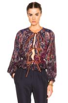 Etro Josephine Blouse In Purple,floral,abstract