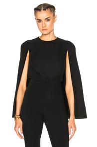 Valentino Cady Top With Cape Detail In Black