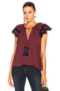 Sea Flutter Top In Red,blue,stripes