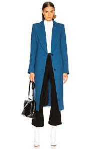 Smythe Peaked Lapel Coat In Blue