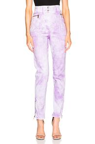 Roberto Cavalli Stretch Acid Wash Pants In Purple