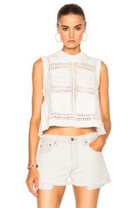 Sea Sleeveless Handknit Top In White