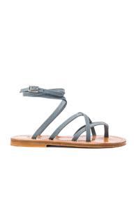 K Jacques Leather Zenobie In Blue
