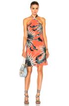Adriana Degreas Maxi Flower Halter Dress In Pink,floral,orange