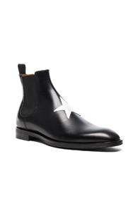 Givenchy Leather Chelsea Star Boots In Black