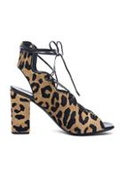 Saint Laurent Leopard Calf Hair Sandals In Neutrals,animal Print
