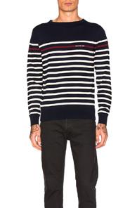 Moncler Stripe Sweater In Blue,stripes
