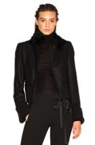 Ann Demeulemeester Fur Collar Jacket In Black