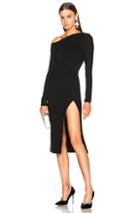 Oscar De La Renta Off Shoulder Cocktail Midi Dress In Black