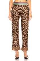 Alanui Animalier Jacquard Knit Fringe Trim Pants In Animal Print,neutral