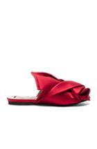 No. 21 Bow Satin Mules In Red