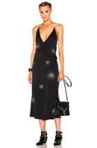 Amiri Deep V Starburst Dress In Black,abstract