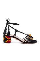 Aquazzura Suede Samba Heels In Black