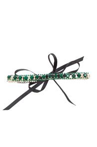 Erth For Fwrd Vintage Crystal Choker In Metallics,green