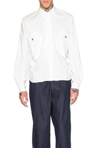 J.w. Anderson Patch Pocket Shirt With Belt In White
