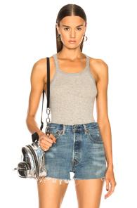 Re/done Ribbed Tank In Gray