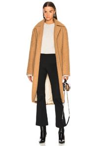 Helmut Lang Nappy Wool Coat In Brown